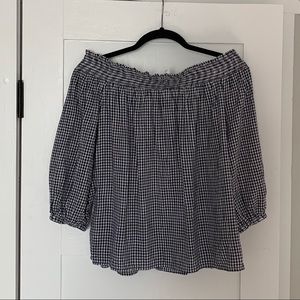 Old Navy Off the Shoulders Gingham Top Petite S